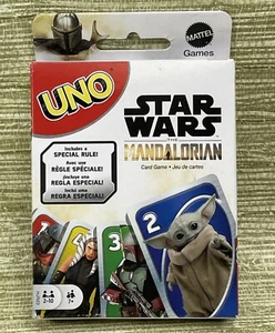 UNO Star Wars Mandalorian Card Game Disney Mattel 2022 Grogu Boba Fett Ahsoka - Picture 1 of 9