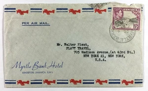 1947 Giamaica Cover Posta Aerea Myrtle Bank Hotel Kingston - Foto 1 di 2
