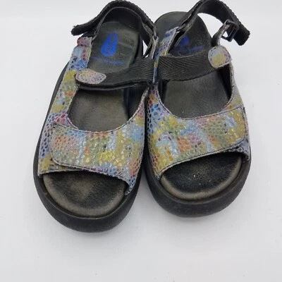 Sandalias Wolky para mujer 36 joyas informales plataforma cuña tira trasera 3204 cuero azul Foto 1 de 4