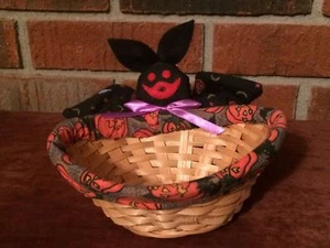 Halloween Orange Candy Bat Basket Holder Festive Home Decor Seasonal Pumpkin USA - Picture 1 of 7
