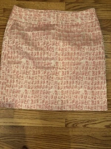 Ann Taylor rosa weiß Rock Größe 8 geometrischer Druck gefüttert Karriere - Bild 1 von 4