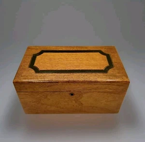 Antique Wood Box Case Card Poker Chip Set - Picture 1 of 9