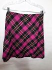 Cute Casual Corner Annex Skirt 6 Pleated Sides Plaid Pink Black Yellow 21" Long