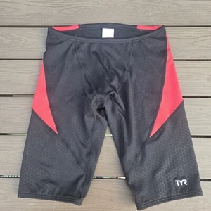 TYR Durafast Elite Hexa Blade Men Swim Jammer Red/blk Size 30 New Sample - Picture 1 of 3