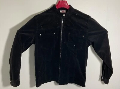 Quacker Factory Black Denim Jacket With Rhinestone Accents Medium - Image 1 of 3