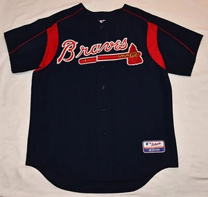 Majestic AUTHENTIC Collection Atlanta Braves Navy USA Trikot Gr. L Large unbedruckt - Bild 1 von 18