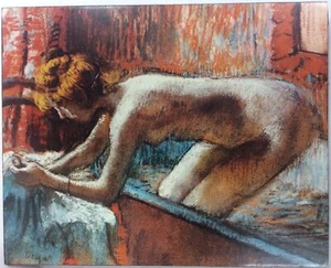 Femme Sortant Du Bain Woman Leaving The Bath Edgar Degas Art Print On Board - Picture 1 of 12