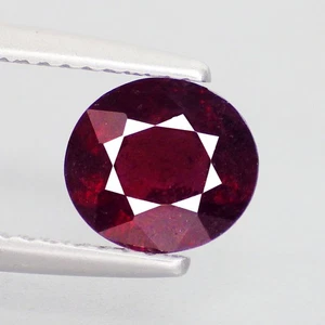 1.91 Ct Superior Oval (7 x 6) 100%Natural Tanzania Reddish Pink Rhodolite Garnet - Picture 1 of 7