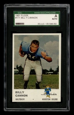 1961 Fleer Set-Break #171 Billy Cannon SGC AUTHENTIC - Image 1 of 3