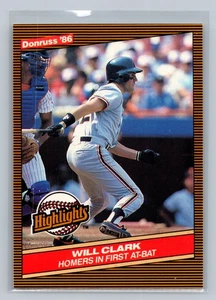 1986 Donruss Highlights #1 Will Clark San Francisco Giants - Picture 1 of 2