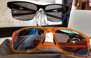 2 Tifosi sunglasses 6335 Black frame & Orange BPO0740 Mirrored - Picture 1 of 7