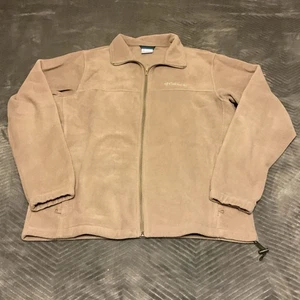 Columbia Pullover Wetter Fleece Jacke Damen Gr. L hellbraun meliert durchgehender Reißverschluss - Bild 1 von 6