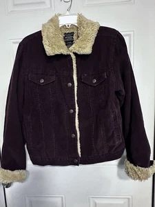 Vintage 90’s Arizona Jean Co Women’s Brown Corduroy Sherpa Lined Trucker Jacket XL - Bild 1 von 6