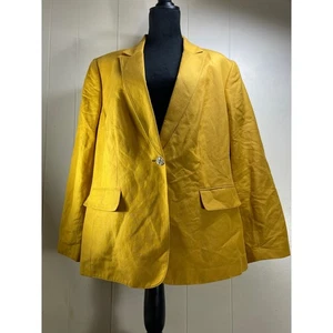 Tahari Arthur S. Levine Women's Blazer Jacket Gold Button Front 18W - Picture 1 of 10