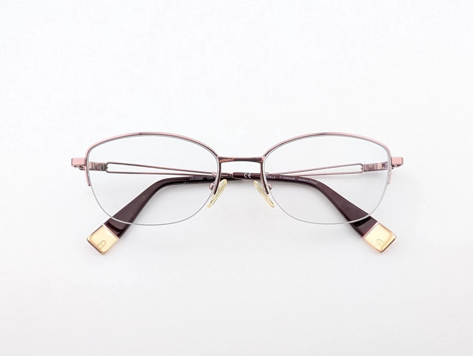 Furla Eyeglasses, Frames Only, Titanium, VFU556K 0SBS, 52-17-140, Metal, Pink - Image 1 of 4