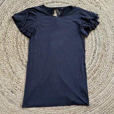 Vestido Vaina Manga Acampanada En Capas Azul Marino Marca Suerte Talla Grande L Modal Suave Foto 1 de 4