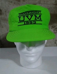 Vintage University Of Vermont UVM Commencement 1993 90s Neon Green Hat College - Bild 1 von 12