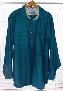 VTG Pendleton High Grade Western Wear Shirt Mens XL 100% Wool Pearl Snaps - Picture 1 of 4