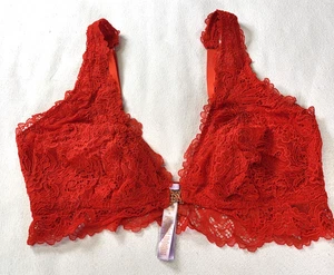 Savage Fenty roter transparenter Bralette mit Blumenspitze Frontverschluss Größe 3X - Bild 1 von 8