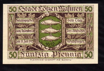 LOTZEN  - GERMANY NOTGELD  -  50 PFENNIG - Image 1 of 2