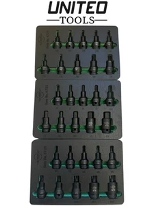 Industrial 30pc IMPACT HEX & TORX & Splines BIT SOCKET SET Long Shallow 1/2"dr - Picture 1 of 8