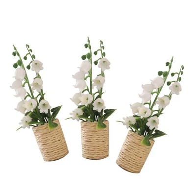  3 Pcs Tiny Miniature Fake Flower Pot Potted Plants Imitation Bonsai Ornaments - Image 1 of 4