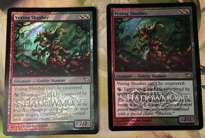 Vexing Shusher MTG Shadowmoor Promo Error Card Foil Damage Used - Image 1 of 4