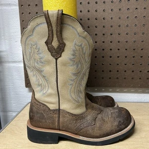 Ariat Fatbaby hellbraune Leder Cowgirl Westernstiefel 10005904 Damen 7,5 B - Bild 1 von 9
