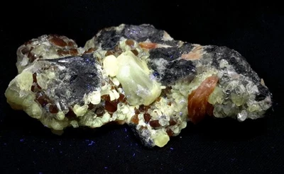 2.5" CERUSSITE with GALENA and BARITE from Morocco. FLUORESCENT  - Image 1 of 4