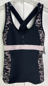 Top deportivo Bebe para mujer talla XS encaje superpuesto 1/2 cremallera frontal sin mangas EE. UU. negro G10 - Imagen 1 de 18
