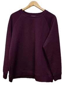 NWOT 32° Heat Women’s Large Sweatshirt Burgundy Pullover Waffled Texture - Picture 1 of 5