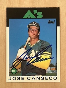 1986 Topps Traded Jose Canseco Autographed Rookie Card - Picture 1 of 3