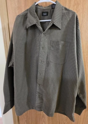 Men's Haggar Long-Sleeve Button Down Shirt - Size XXL - Brown - Image 1 of 4
