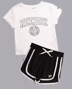 NEW Reebok 2 Piece Set w/Girls' Active Shorts & Short Sleeve T-Shirt Size 12 - Picture 1 of 6