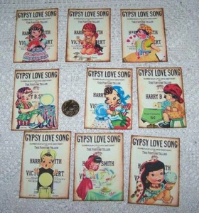 9~Halloween~Gypsy~Fortune Teller~Palmistry~Tarot~Linen Cardstock~Cards~Set 9 - Picture 1 of 1