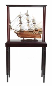 San Felipe Spanish Galleon Wooden Tall Ship Model 19" w/ Floor Display Case New - Picture 1 of 10