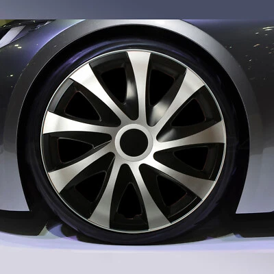 Radkappen Radzierblenden NRM Draco CS 15 Zoll Silber Schwarz 4 Stück Satz