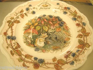 ❤VINTAGE ROYAL DOULTON BRAMBLY HEDGE AUTUMN 8"SALAD PLATE BY JILLL BARKLEM 1982❤ - Picture 1 of 2