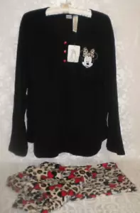 NEW DISNEY 2 PC PAJAMAS SZ 3X MINNIE MOUSE MULTICOLOR PULLOVER TOP BIN01 - Picture 1 of 3