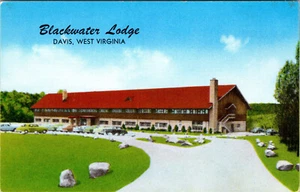 DAVIS, WEST VIRGINIA - BLACKWATER LODGE - VINTAGE POSTCARD - Picture 1 of 2