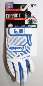 Franklin Fastpitch Batting Gloves Classic X Women's Small Blue & White - New - Picture 1 of 3