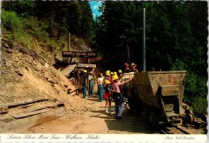Postal de colección Wallace, ID Idaho Sierra Silver Mine Mine Car Tour ROADSIDE 4X6 - Imagen 1 de 2