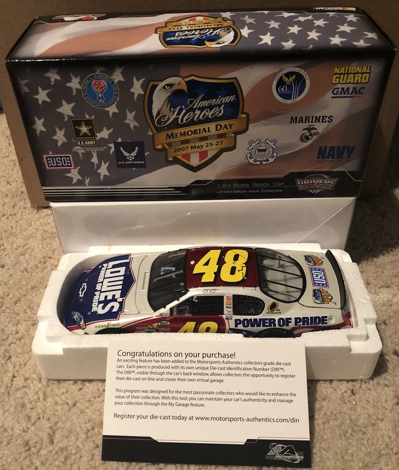 2007 Jimmie Johnson 48 Lowe's American Heroes 1/24 Action NASCAR Diecast