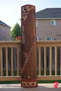 Dunhuang Guzheng, Chinese Zither Harp, 敦煌非洲檀木古箏 -- 雙鶴朝陽 -- 古筝 - Picture 1 of 12