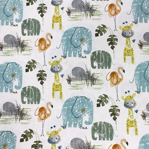 Afrika Tiere 100% Baumwollstoff 0,5m Stoff Kinderstoff Meterware Nähen BB005 - Bild 1 von 6