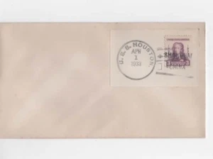 USS Houston 1933 Shanghai China postmark - Picture 1 of 1