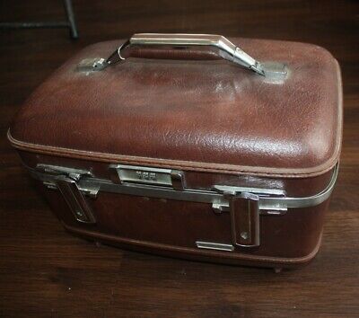 Vintage American Tourister Brown 60s Travel Hard Case Luggage Combination Lock • 25.46£