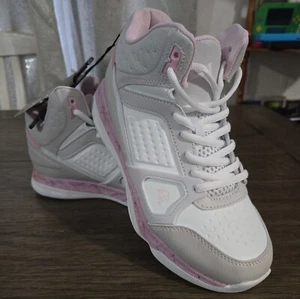 Neu And1 Assist 6.0 grau/rosa Sneaker Schuhe bequeme gepolsterte Innensohle Mädchen Größe 5 - Bild 1 von 20