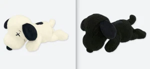 Japan Rare UNIQLO KAWS × PEANUTS collaboration Snoopy PLUSH Black & White set - Picture 1 of 8