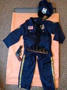 Halloween-Kostüm Polizist für Kinder dunkelblau Gr. Sm. 3-4 Joycover - Bild 1 von 2